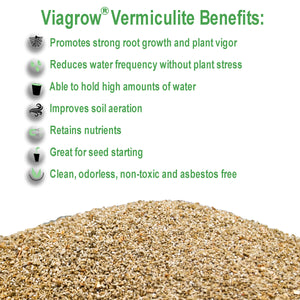 Viagrow Horticultural Vermiculite, 29.9 Quarts / 1 cubic FT / 7.5 gallons / 28.25 liters, Pallet of 80