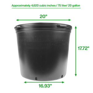 20 Gal. Round Plastic Nursery Garden Pots (20.4 actual gallons/77.22 l/3.17 cu. ft.) (260 unit Pallet)