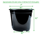 Load image into Gallery viewer, 1/2 Gal. Black Black Plastic Nursery Pot (8,100 Per Pallet) also called a 1-gallon trade pot.
