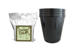 Viagrow 5 Gal Nursery Pot Container Garden (4.02 gal/15.19l) 5-Pack with Coconut Coir
