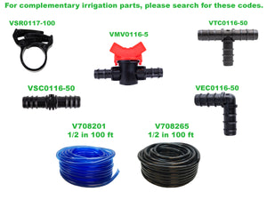 Viagrow Vinyl Multi-Purpose Irrigation Tubing (100ft, 1/2 ID-5/8 OD), Case of 6