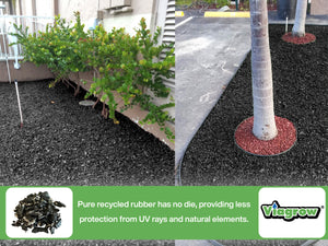 Viagrow Black Rubber Playground & Landscape Mulch, NO Dye 75 cf pallet of 50 bags / 2.77 Cubic Yards / 2000lbs