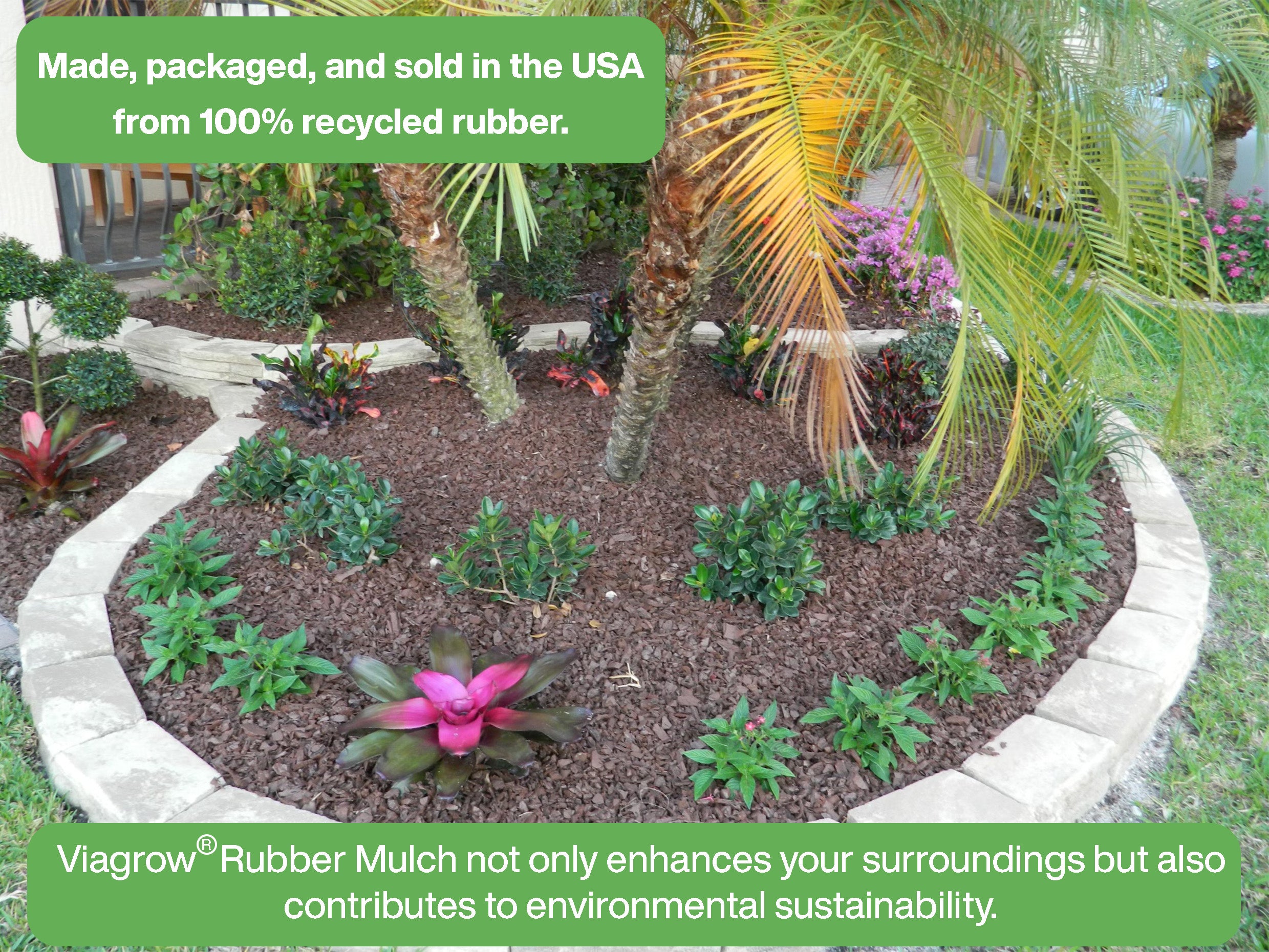 Brown Rubber Playground & Landscape Mulch by Viagrow, 1.5 CF Bag ( 11.2 Gallons / 42.3 Liters)
