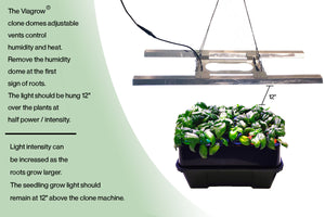Viagrow Aeroponic Clone Machine hydroponic 24-Site, 1020 Grow Light and Humidity Dome