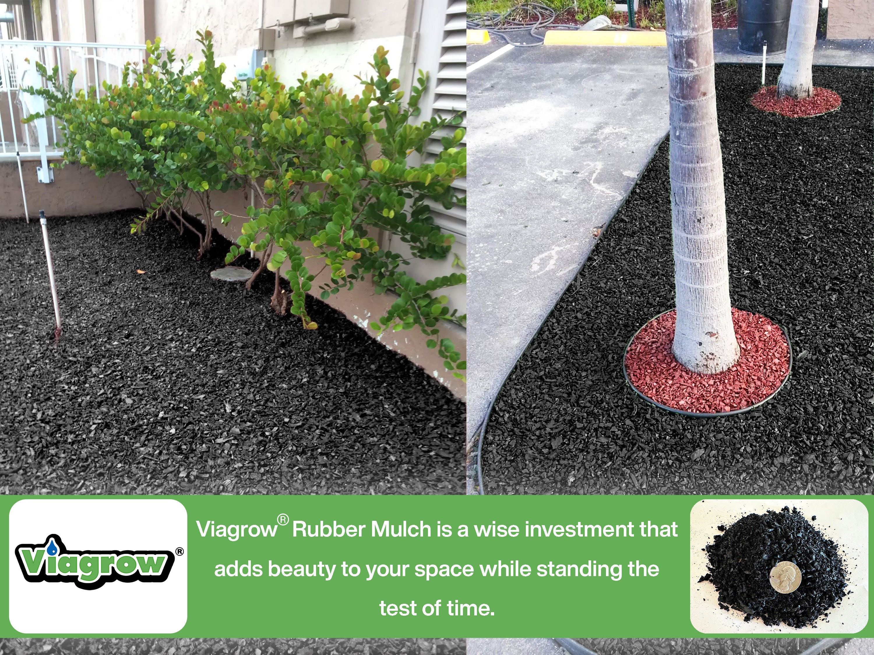 Viagrow Black, Crumb Rubber Playground & Landscape Mulch, NO Dye, 75 Cubic Foot, Pallet