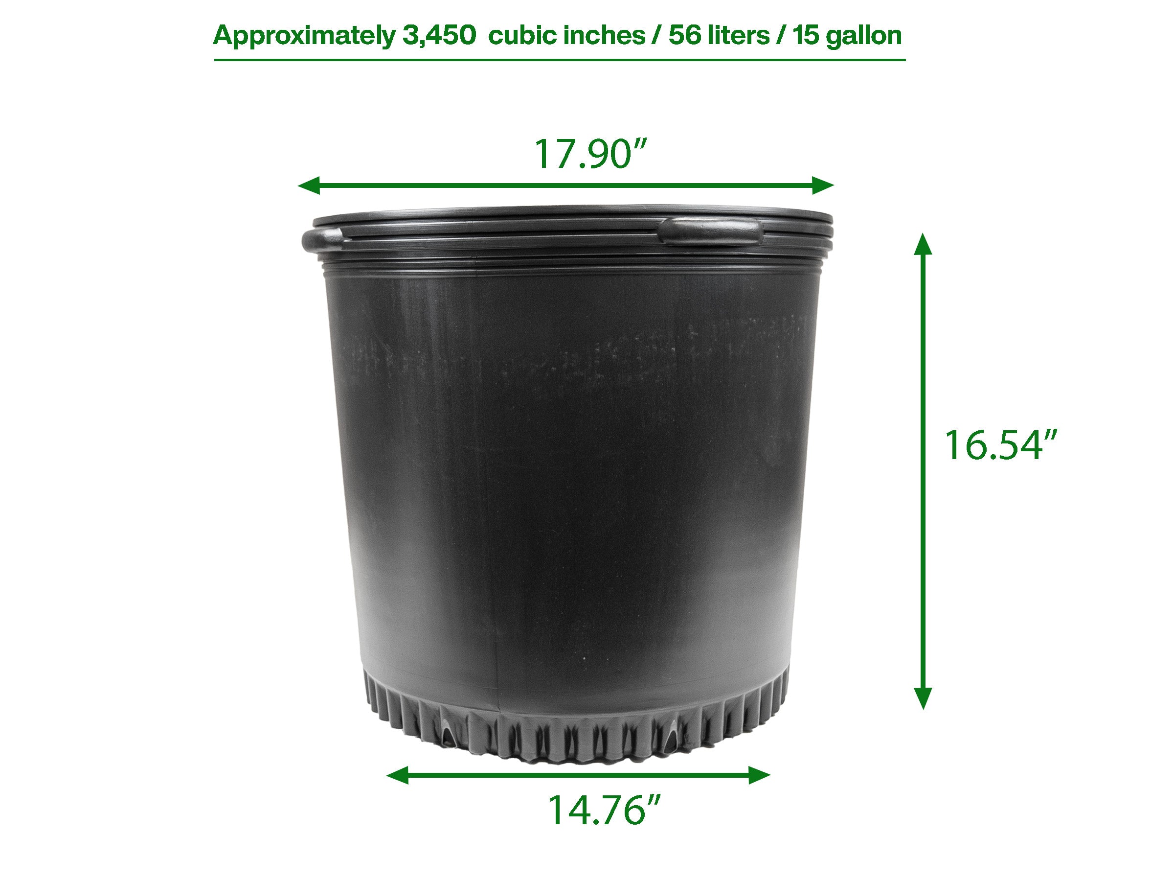 Viagrow Nursery Pot 15 Gallon with 17" Saucer, 5 Pack