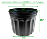 Load image into Gallery viewer, Viagrow Nursery Pot 7 Gallon with 14&quot; Saucer, 10 Pack
