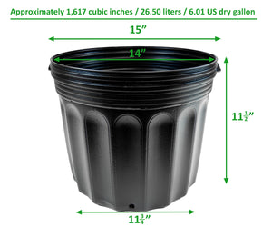 Viagrow 7 Gal. (11.74 in. x 11.5 in.) Plastic Nursery Gardening Trade Pots (240 Partial Pallet)