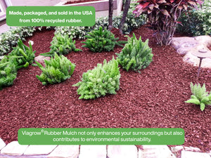 Red Wood Rubber Playground & Landscape Mulch by Viagrow, 1.5 CF Bag ( 11.2 Gallons / 42.3 Liters)