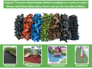 Green Rubber Playground & Landscape Mulch by Viagrow, 1.5 CF Bag ( 11.2 Gallons / 42.3 Liters)