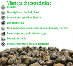 Viastone Expanded Clay Pebbles, 50-Liter Grow Rocks, Irregular