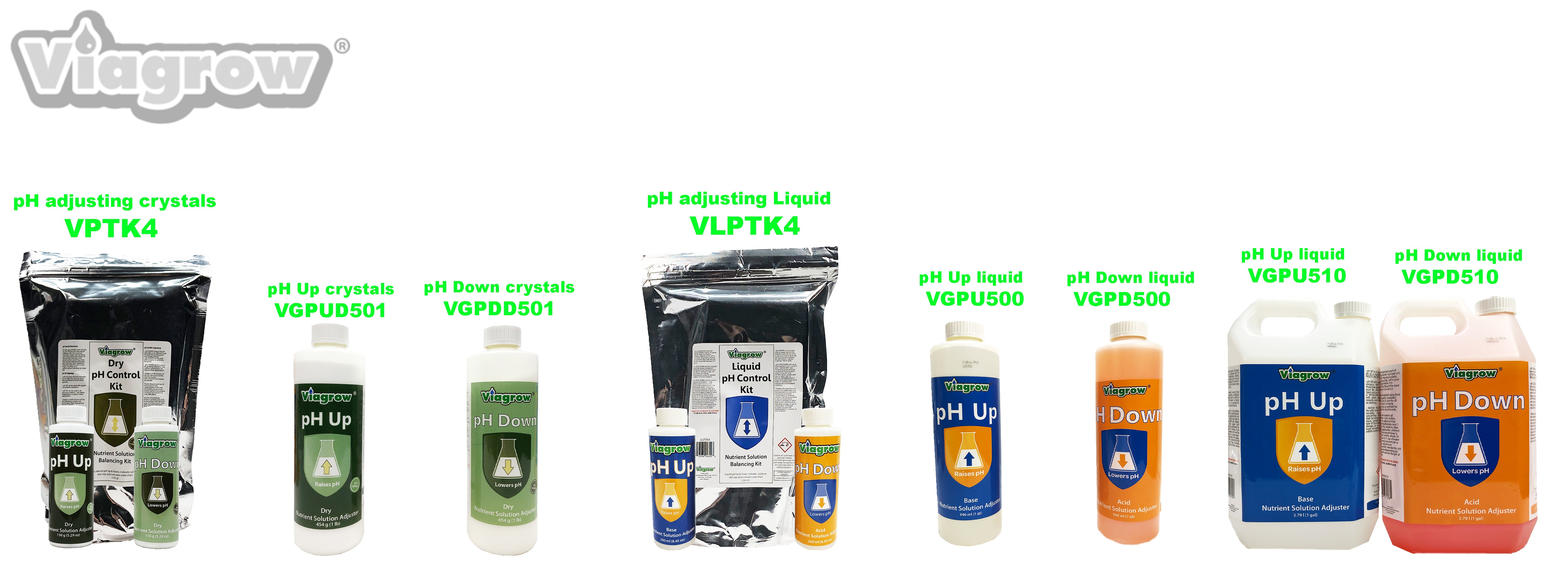 Viagrow VGPD510 Solución de ajuste de nutrientes líquidos pH Down, galones, 6 por caja