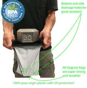 Viagrow 20 Gallon Plastic Grow Bag, 100 Pack