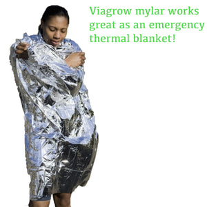 Viagrow Mylar Reflective Material, 100 feet, White/Silver