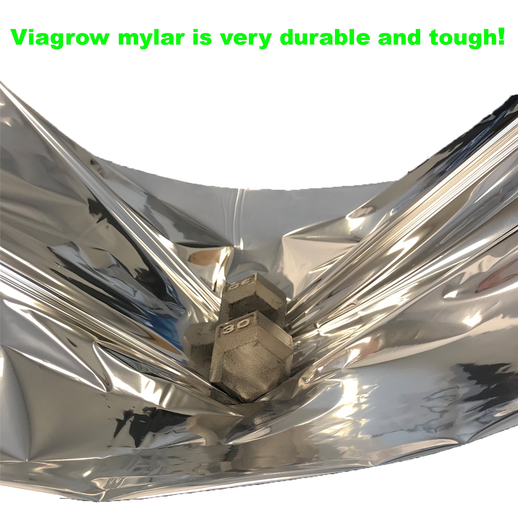 Viagrow Reflective Mylar Roll 25 Feet Long, 2 Mil Thick, white/silver (VMY130)
