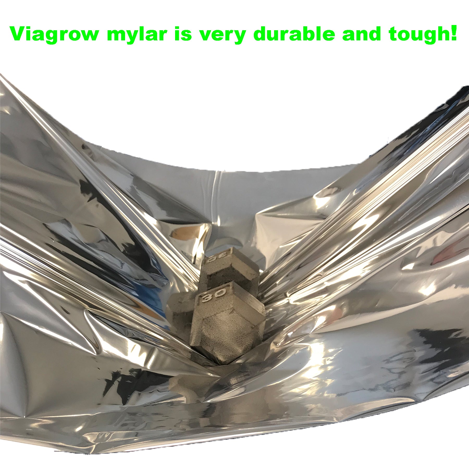 Viagrow Mylar Reflective Material, 50 feet, White/Silver