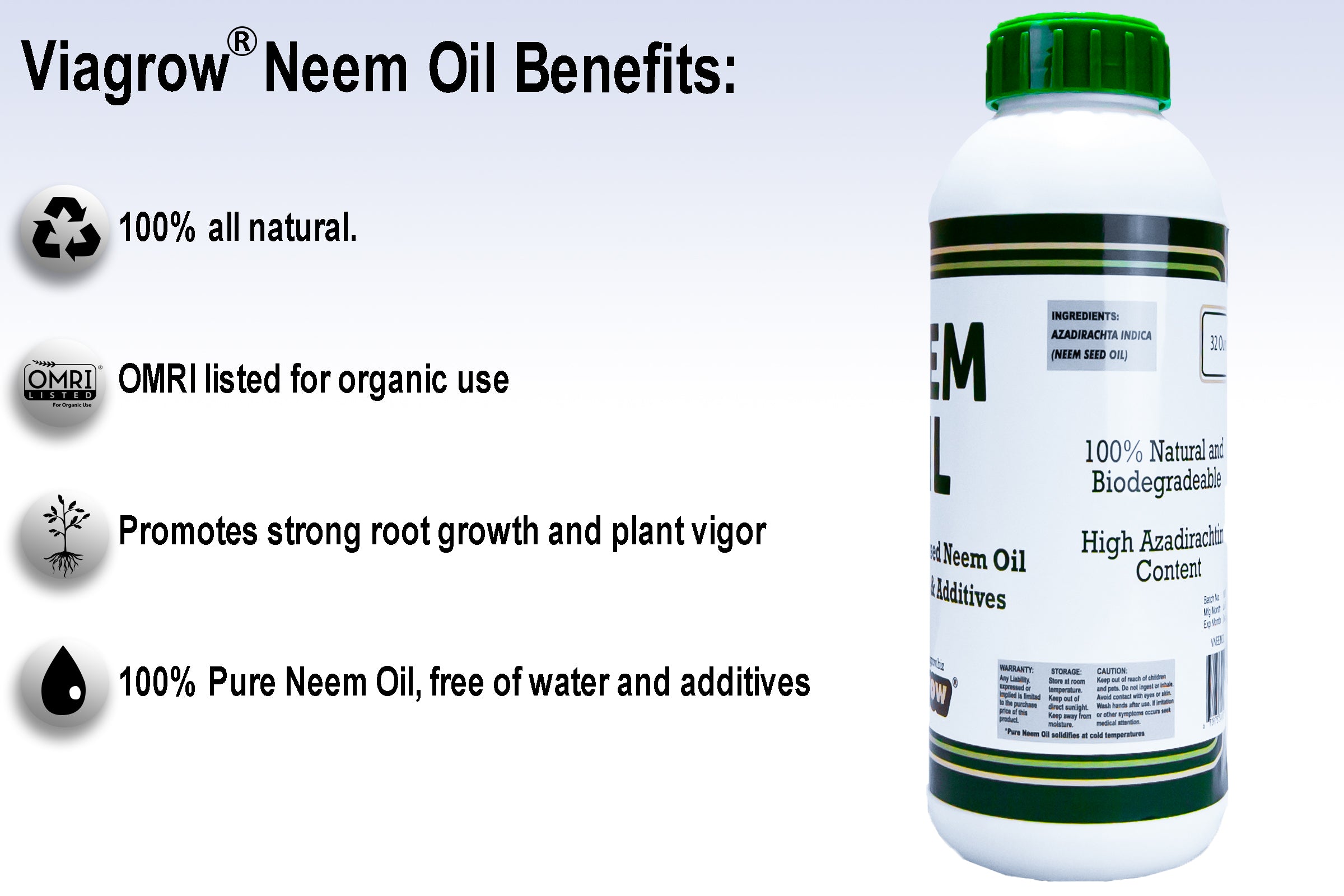 Viagrow 128 oz. Cold Pressed Neem Oil Seed Extract (Makes 192 Gal.)
