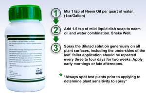 Viagrow Cold pressed Neem oil seed extract, 8oz / makes 12 gallons