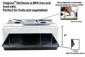 Viagrow Seedling Station Kit with LED Grow Light, Propagation Dome, Tray & 50 Coir Seedling Starters