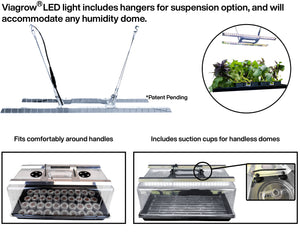 Viagrow Seedling Station Kit with LED grow light, propagation dome 4x durable propagation tray