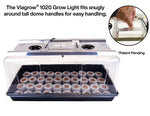 Charger l&#39;image dans la galerie, Viagrow Seedling Station Deluxe Kit with LED grow light, propagation dome, 4x durable seedling tray, 50 coir seedling starters &amp; heat matt V1020SL-KIT-WHM
