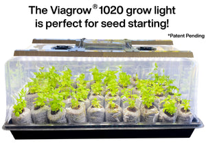 Viagrow Seedling Station Deluxe Kit with LED grow light, propagation dome, 4x durable seedling tray, 50 coir seedling starters & heat matt V1020SL-KIT-WHM