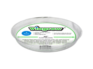 Viagrow Clear Plastic Saucer, 17 in, 5-Pack (Case of 12)