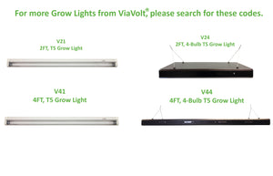 ViaVolt 2 ft. T5 High 1-Bulb Output Fluorescent Grow Light Fixture