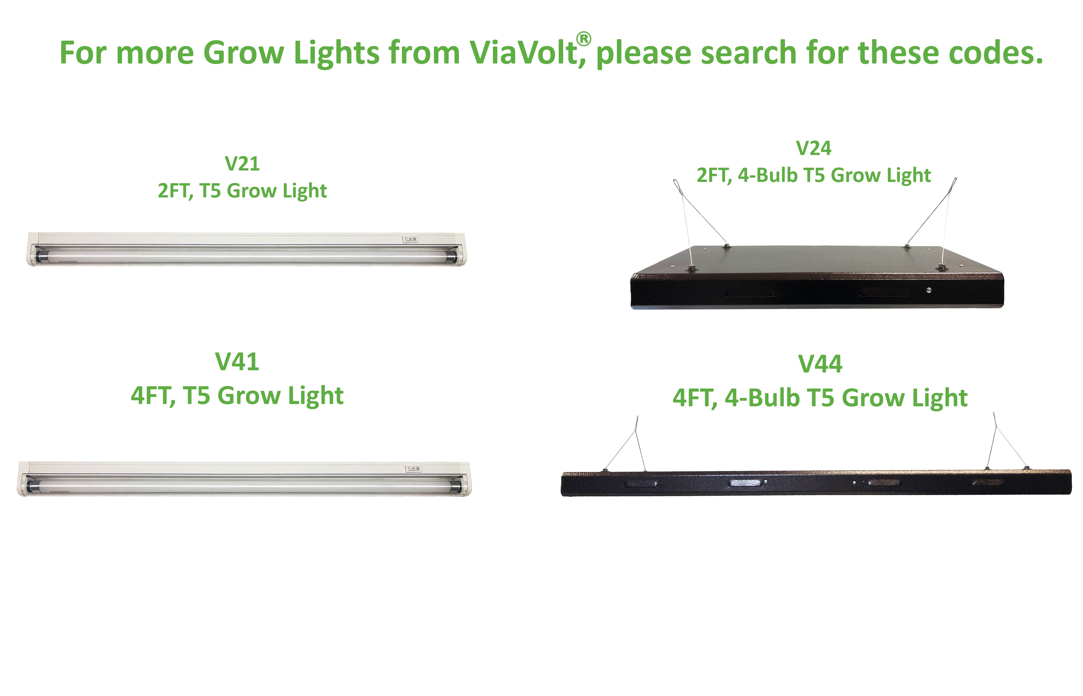 ViaVolt 4 ft. T5 High 1-Bulb Output Fluorescent Grow Light Fixture, (Pallet of 35)
