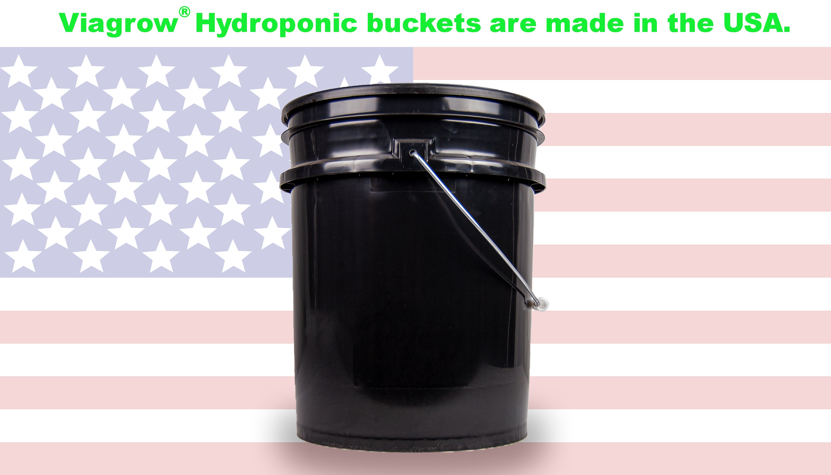 Viagrow Hydroponic Bucket, 4-Site VLED100, Black