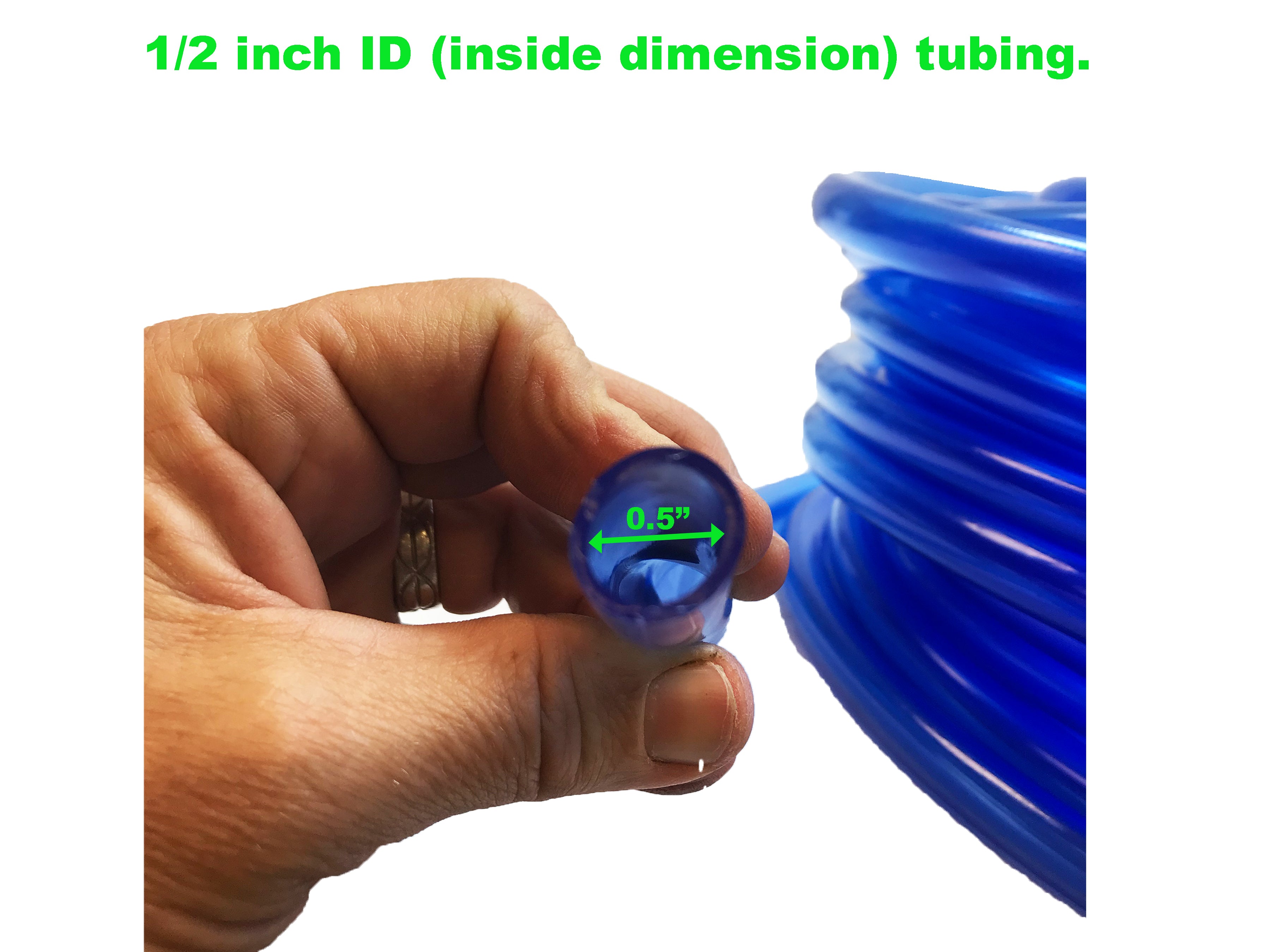 Viagrow Vinyl Multipurpose Irrigation Tubing (100ft, 1/2 ID-5/8 OD), Blue
