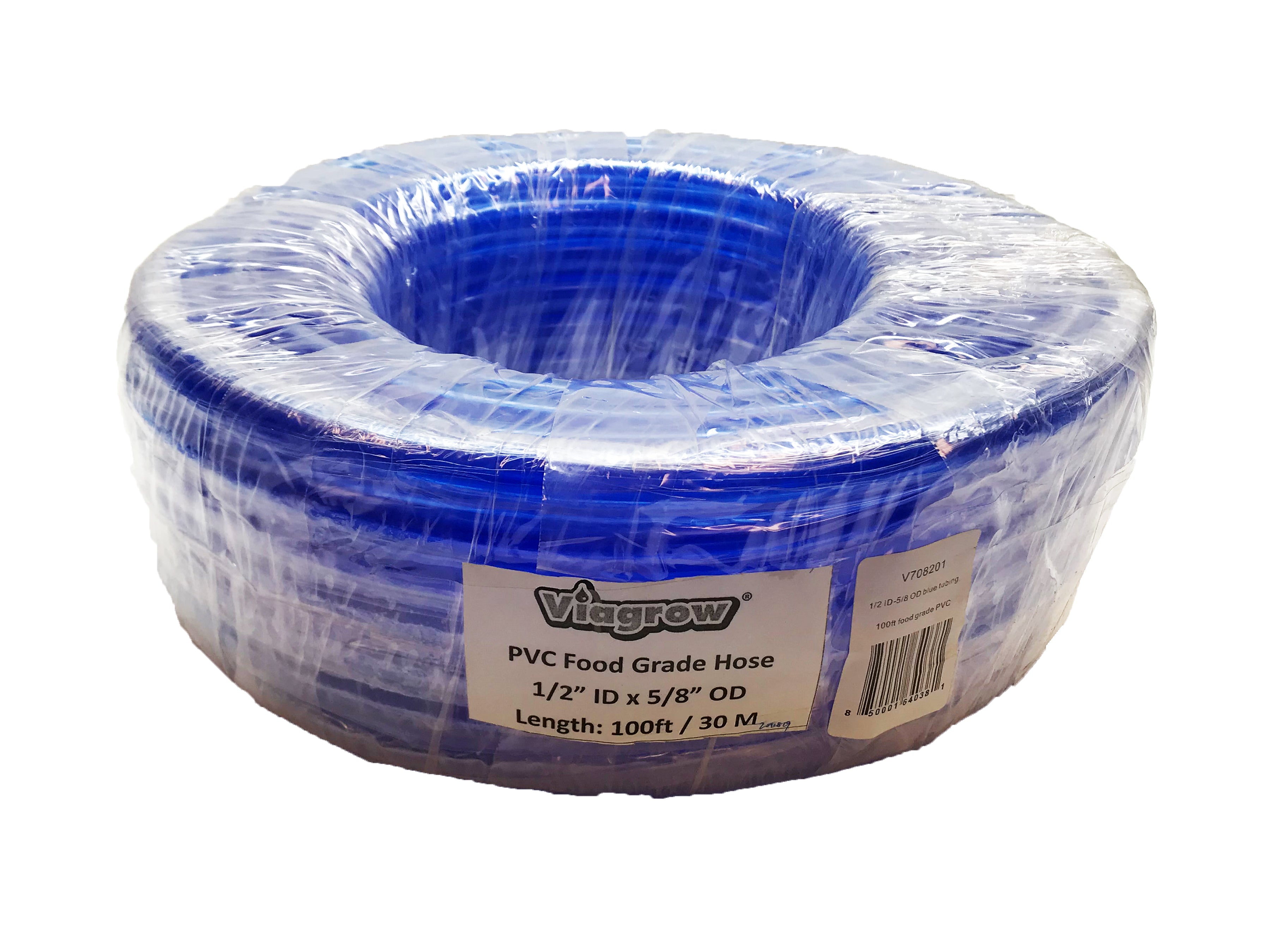 Viagrow Vinyl Multipurpose Irrigation Tubing (100ft, 1/2 ID-5/8 OD), Blue, Case of 6