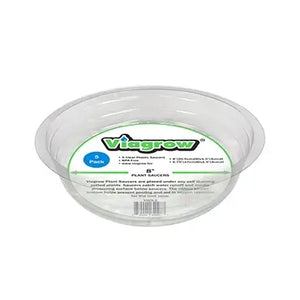 Viagrow Clear Plastic Saucer, 8 in, 5-Pack