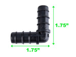Charger l&#39;image dans la galerie, Viagrow 1/2 in. Elbow Barbed Connector Irrigation Fitting, Black, 50 Pack, Case of 6

