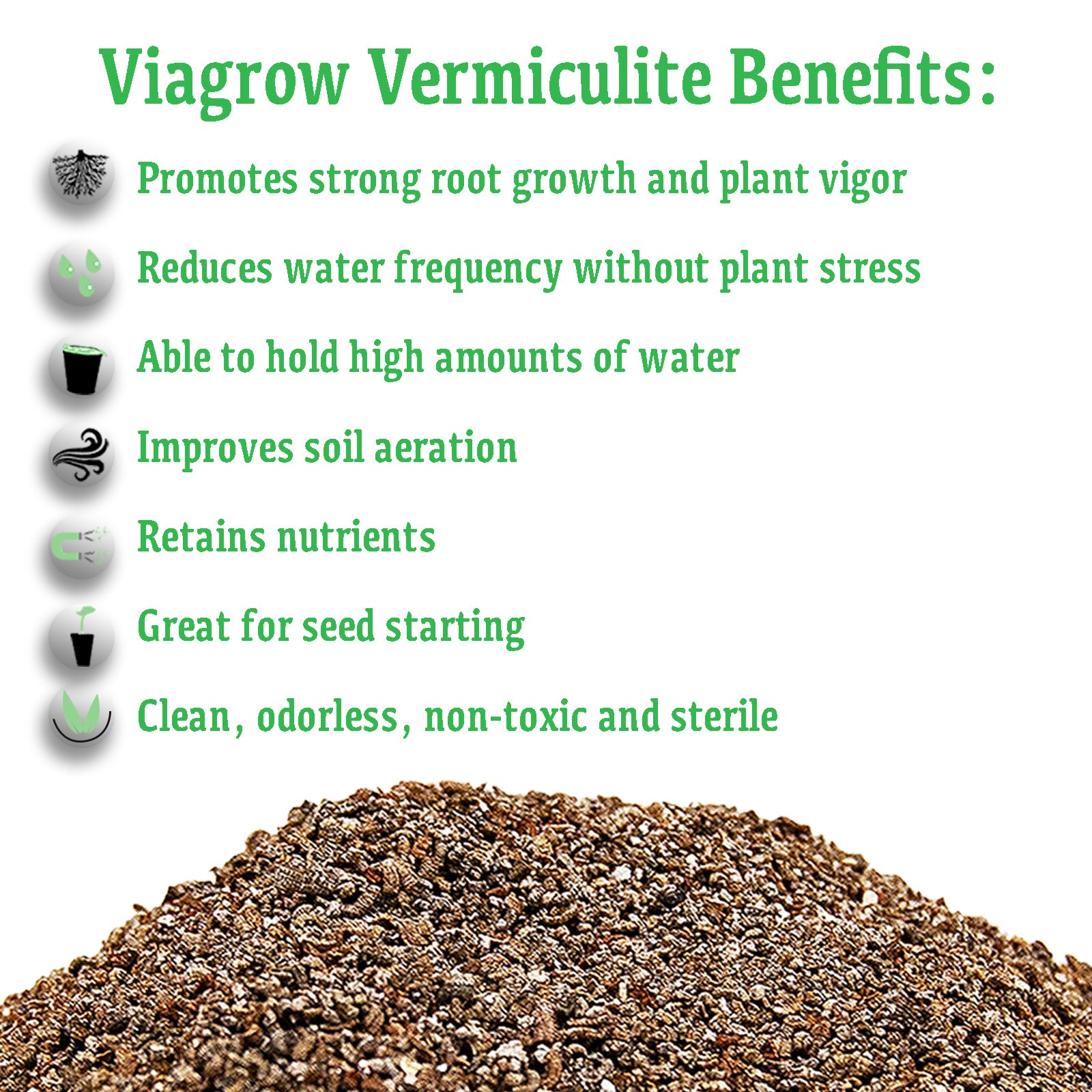 Viagrow 4 cu. ft./29.9 Gal./113 l Vermiculita hortícola (paquete de 33)