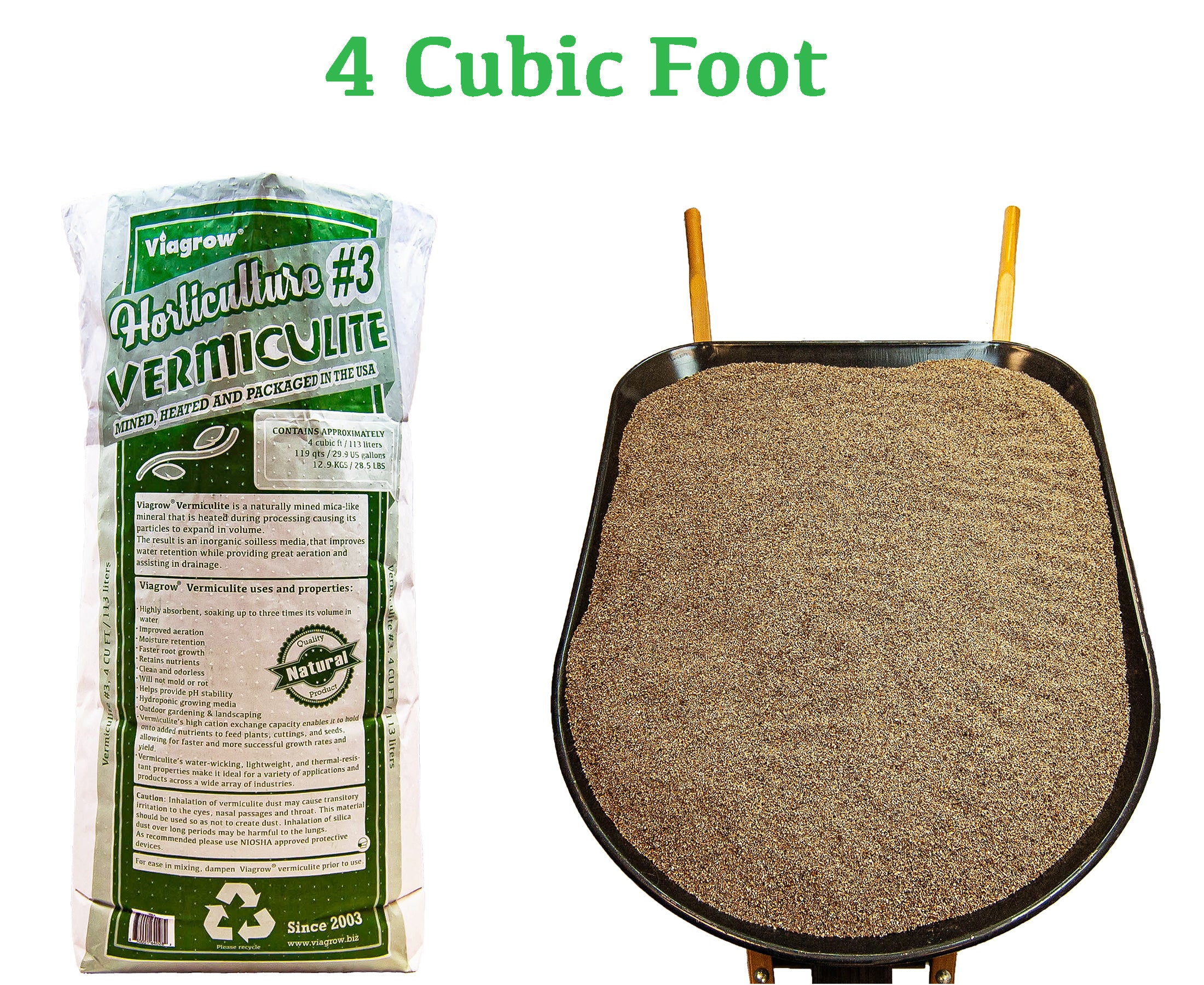 Viagrow 4 cu. Vermiculite horticole de 113 l/29,9 gal. (paquet de 33)