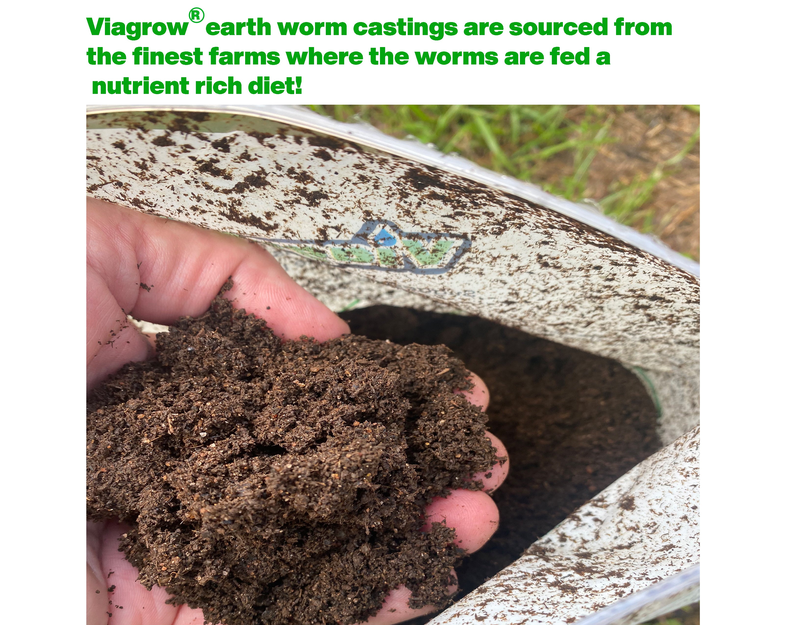 Viagrow Premium Earthworm Castings, Soil Builder, Soil Amendment (1 LB) Case of 15