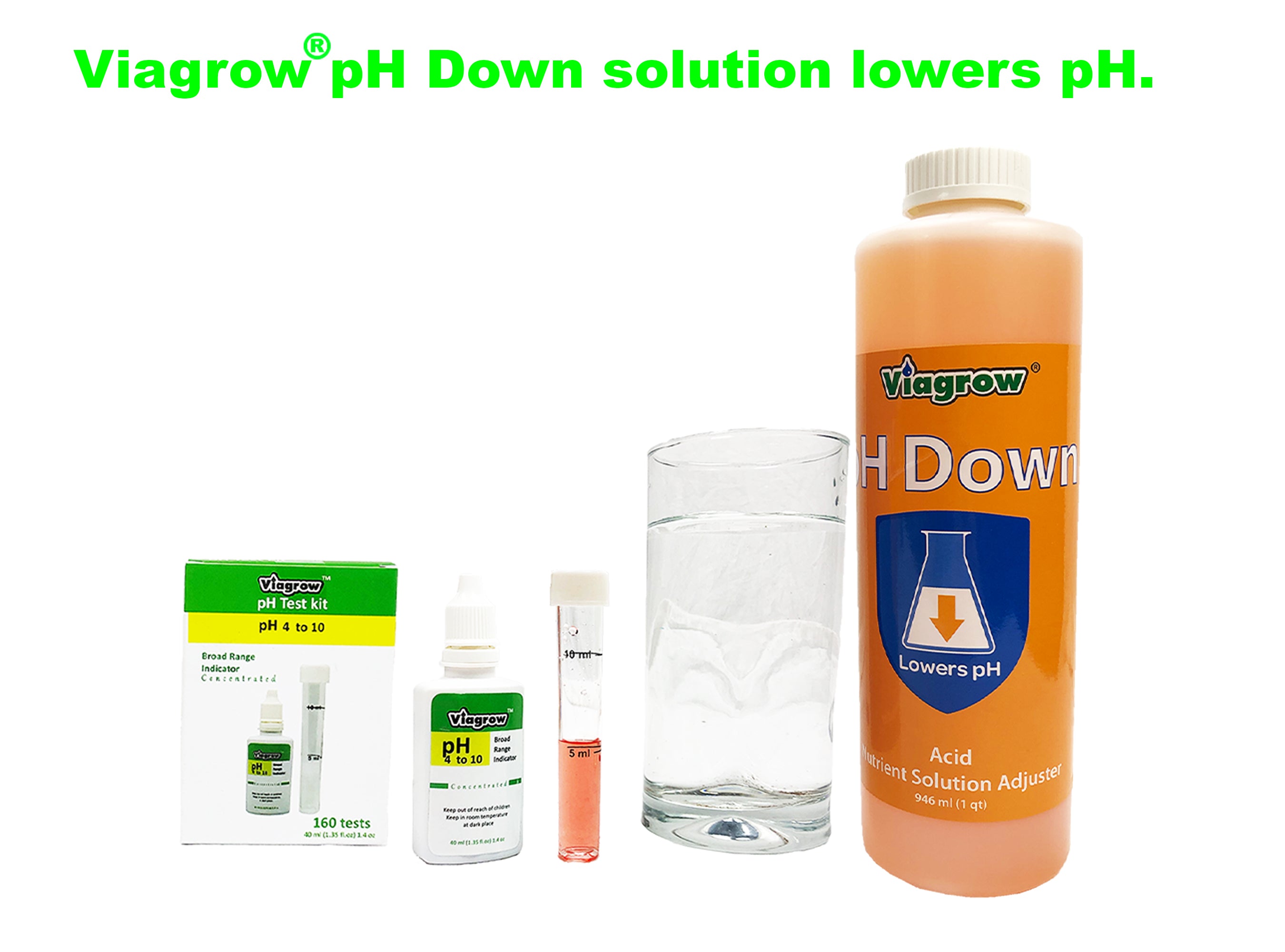 Viagrow pH Solution, Liquid Down QT, Clear, 20 Per Case
