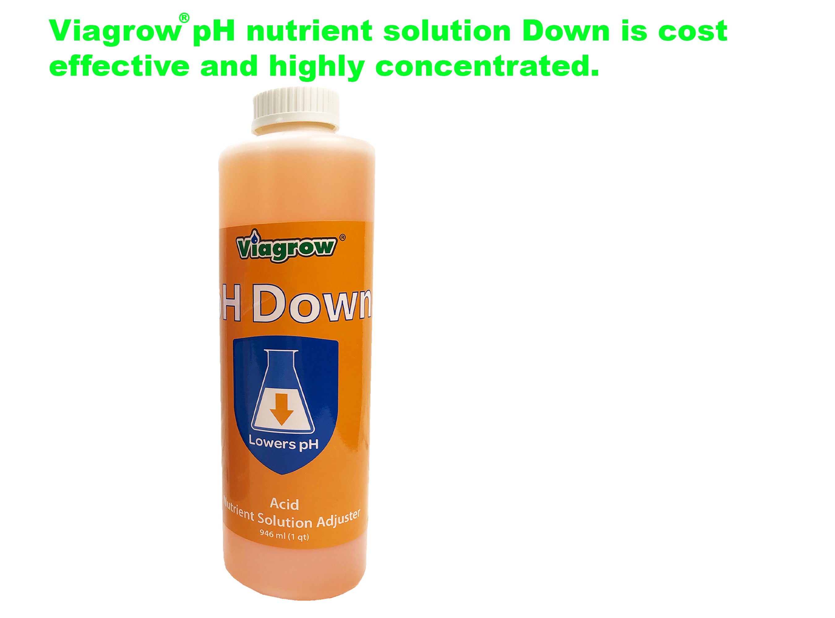 Viagrow pH Solution, Liquid Down QT, Clear, 20 Per Case