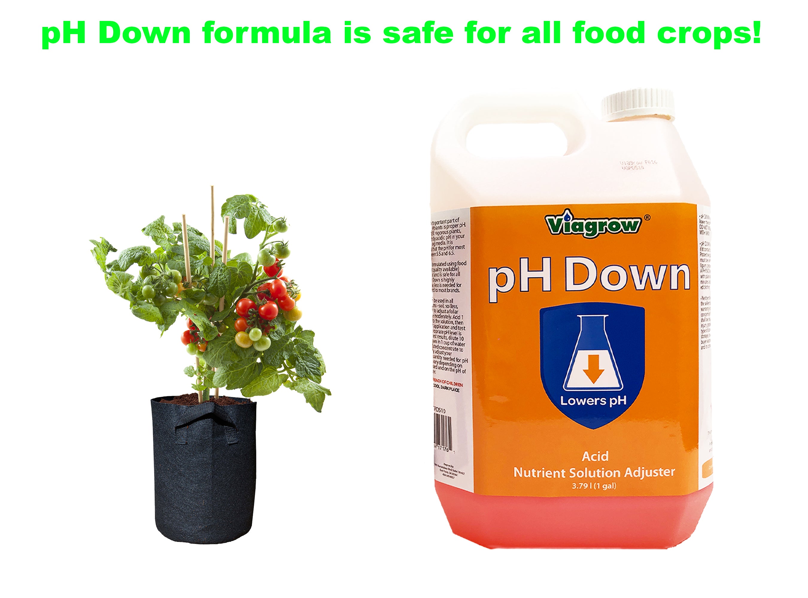 Viagrow pH Solution, Liquid Down Gallon, Clear