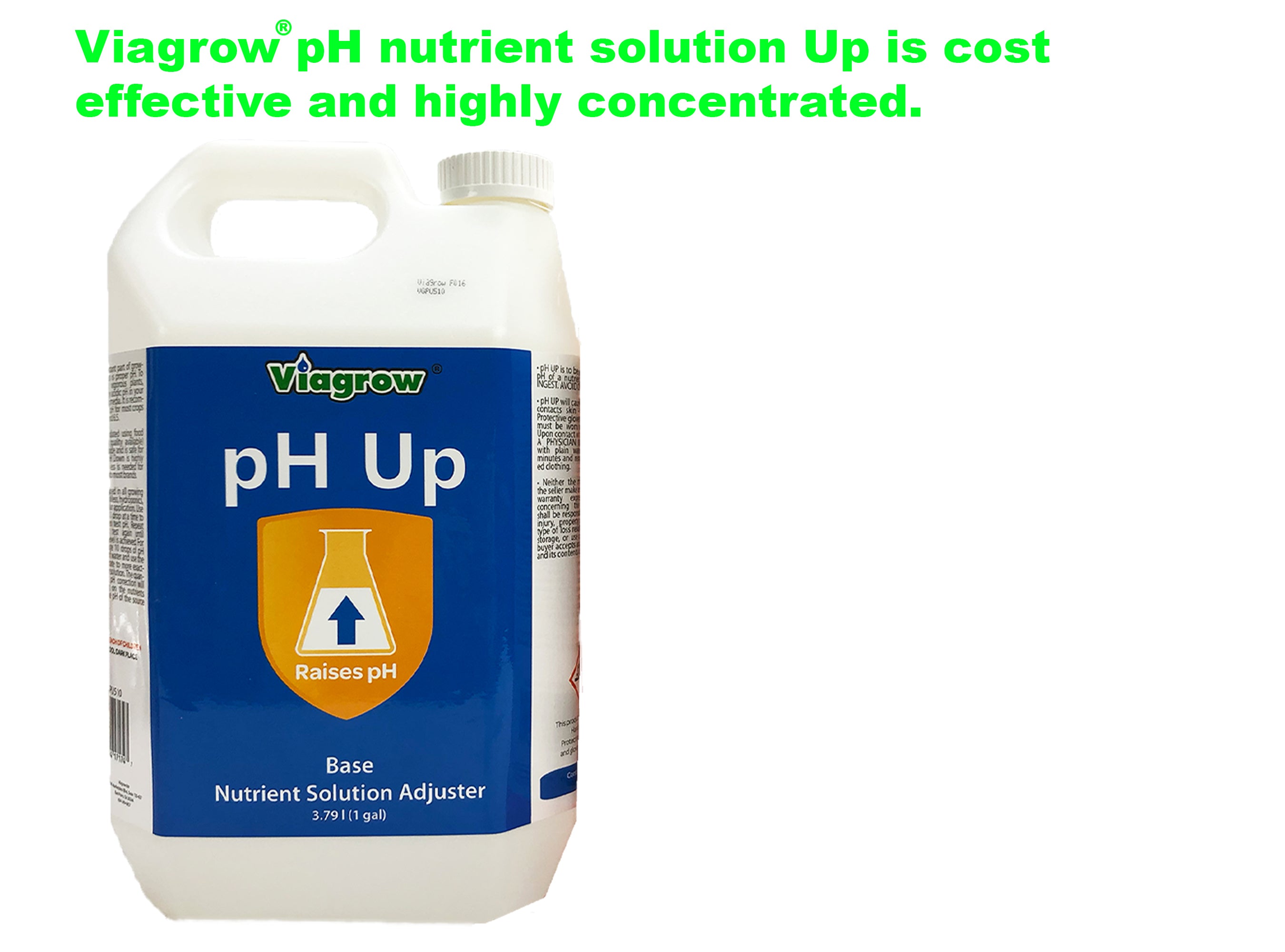 Viagrow 1 gal. pH Liquid Up (base), 6 galones por caja
