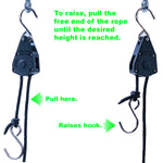 Cargar imagen en el visor de la galería, Viagrow Heavy Duty, Adjustable Ratchet Hook Light Hanger Movers Pair
