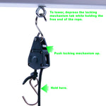 Charger l&#39;image dans la galerie, Viagrow Heavy Duty, Adjustable Ratchet Hook Light Hanger Movers Pair, (Case of 12 pair)
