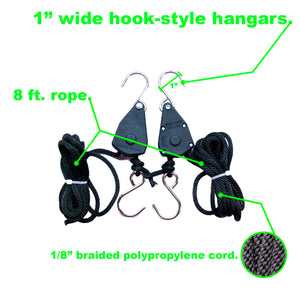 Viagrow Heavy Duty, Adjustable Ratchet Hook Light Hanger Movers Pair, (Case of 12 pair)