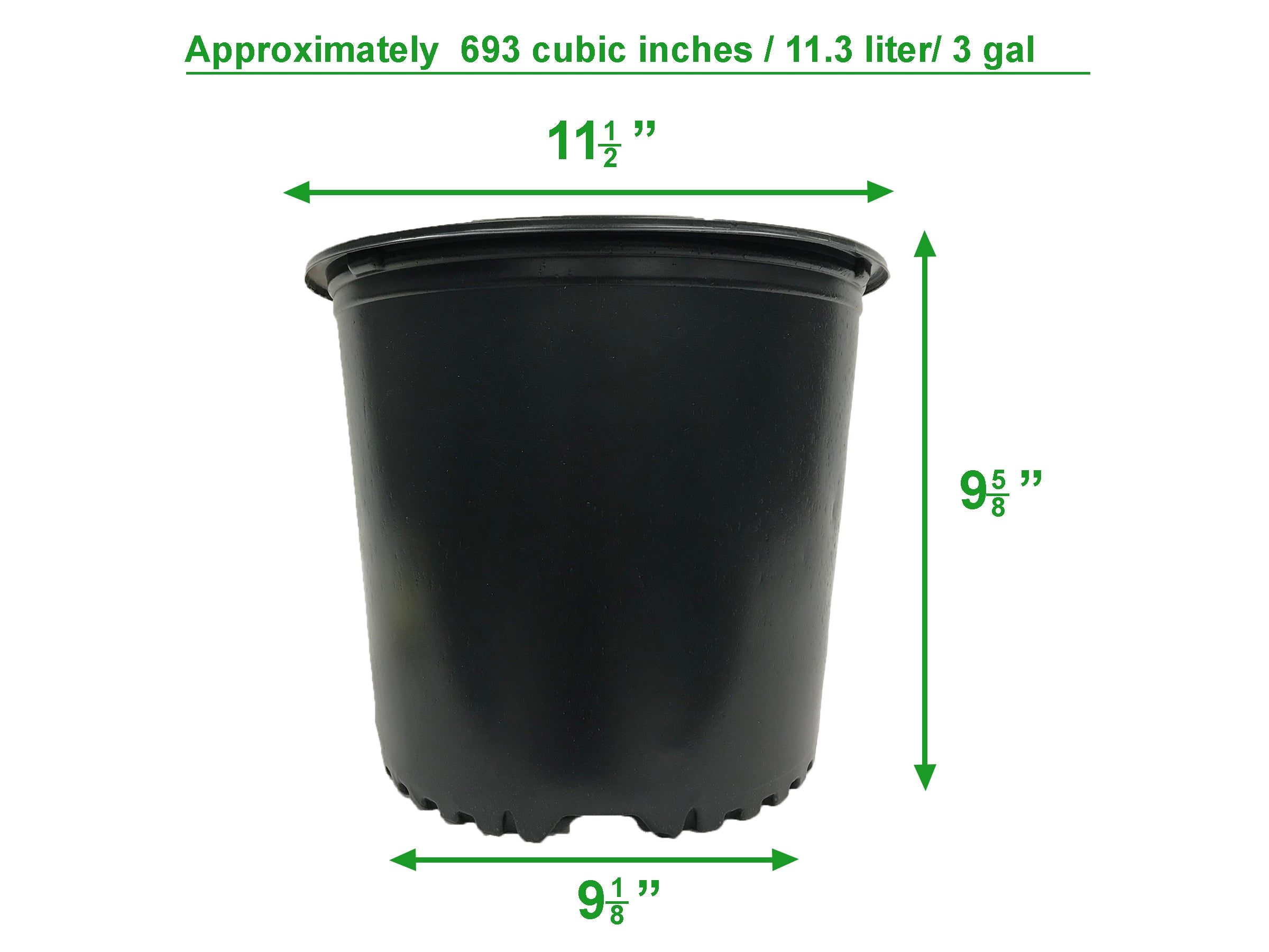 Viagrow 3 Gal Nursery Pots Container Garden (11.36L) 7-Pack with Coconut Coir