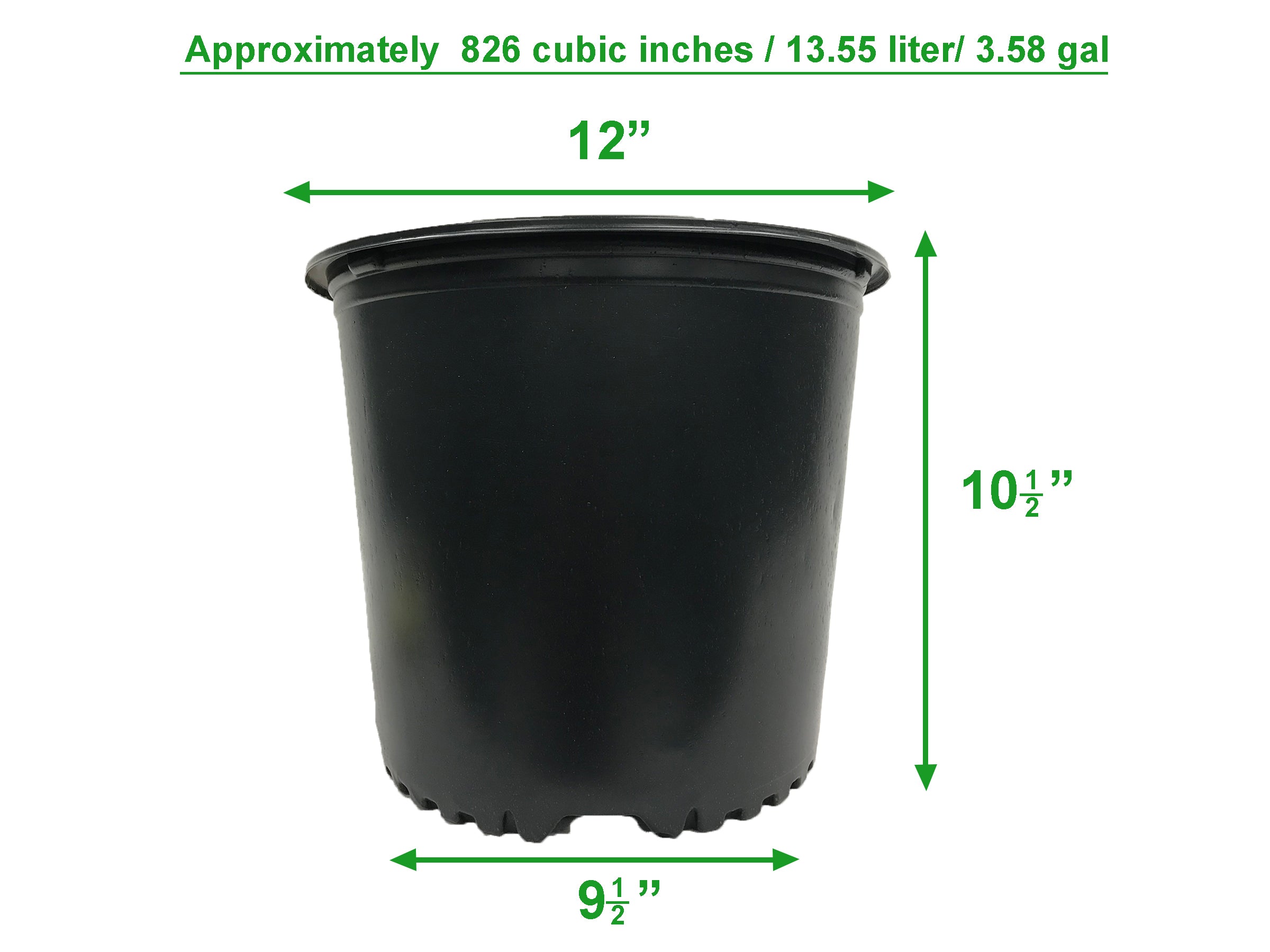 Viagrow 3 PLUS Gallon Nursery Pot, 12 Pack