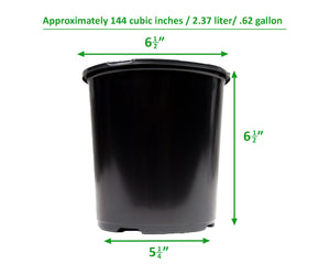 Viagrow 1/2 Gal. Pot de pépinière en plastique noir noir (5 500 par palette)