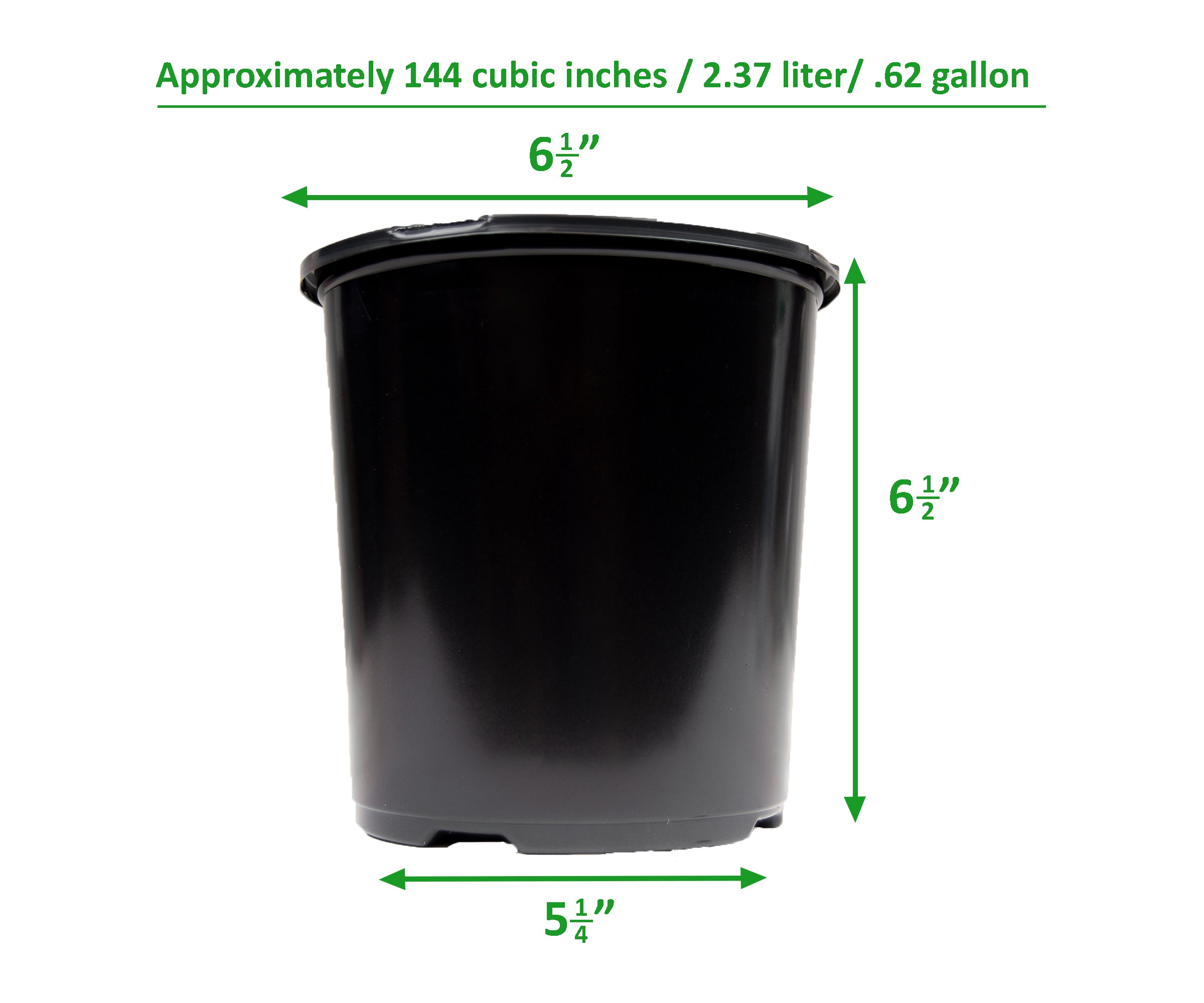 1/2 Gal. Black Black Plastic Nursery Pot (Partial Pallet) - 3,000 Pots