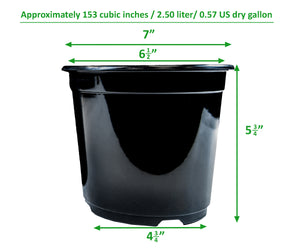 1/2 gal. Pot de pépinière en plastique noir noir (14 040 par palette)