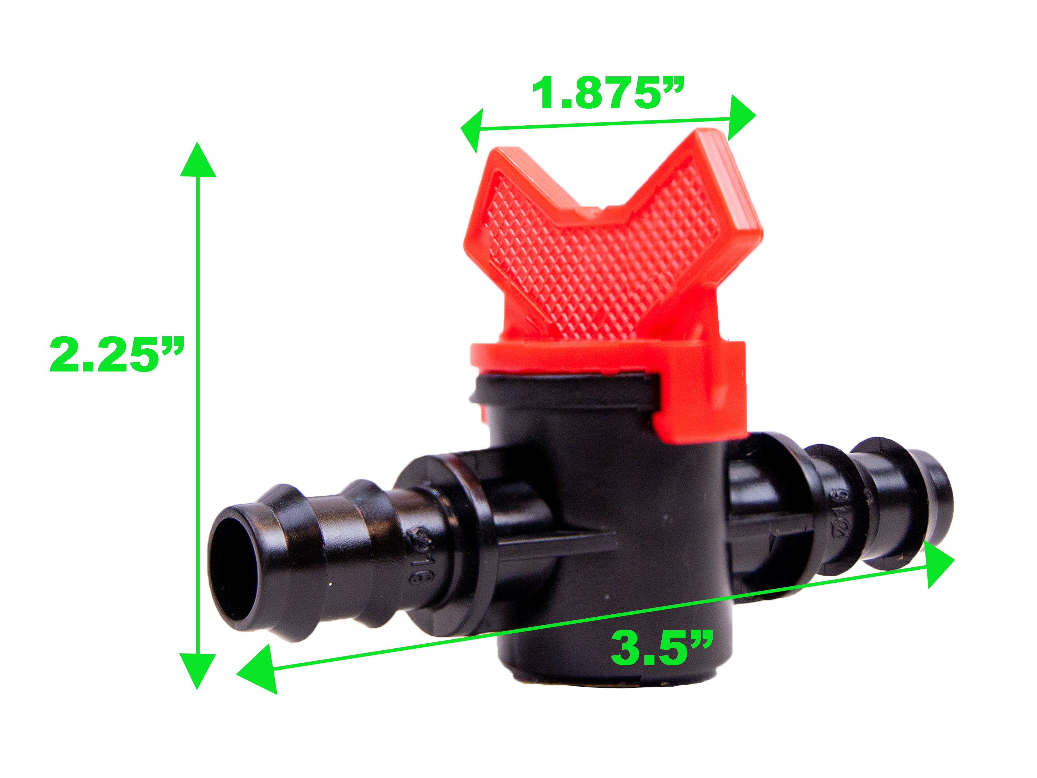 Viagrow Plastic Barbed Shut Off Ball Connector’s Irrigation Fitting for ½ inch, Black, 5 Pack